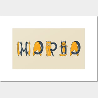 Maria | Girl Name | Cat Lover | Cat Illustration Posters and Art